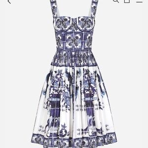 Dolce & Gabbana Majolica Poplin Midi Dress